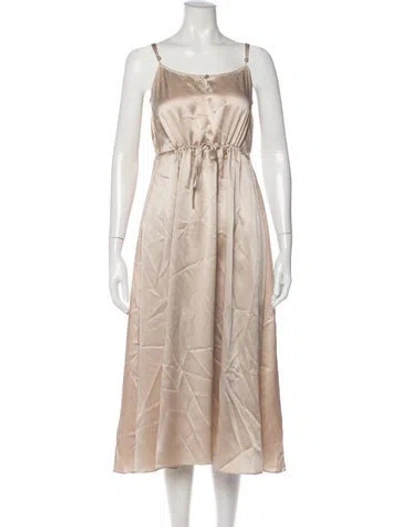 Pre-owned Sablyn Silk Midi Length Dress In Neutral