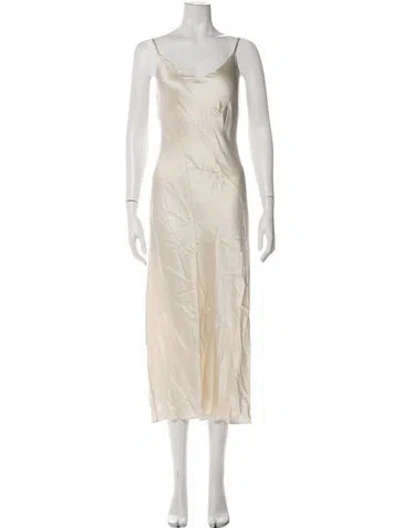 Pre-owned Sablyn Silk Midi Length Dress In Neutrals