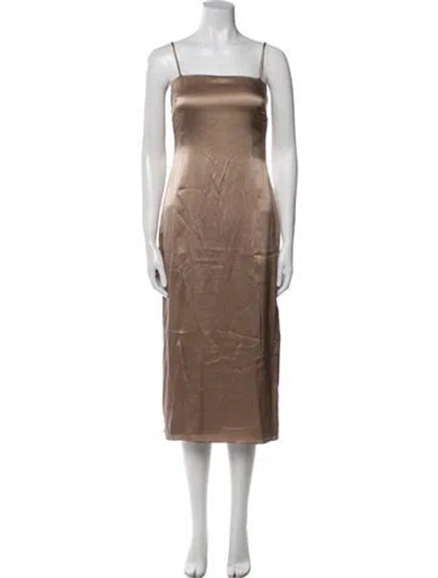 Pre-owned Sablyn Silk Midi Length Dress W/ Tags In Brown