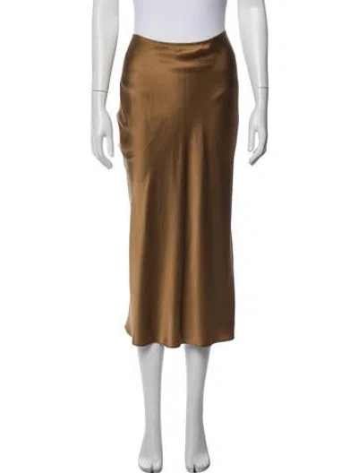 Pre-owned Sablyn Silk Midi Length Skirt In Brown