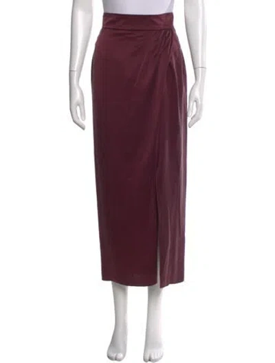 Pre-owned Sablyn Silk Midi Length Skirt In Burgundy