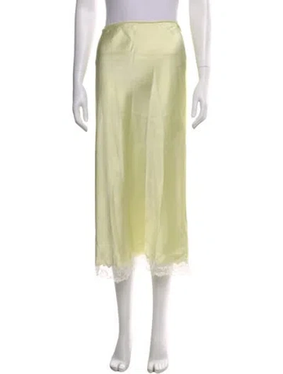 Pre-owned Sablyn Silk Midi Length Skirt In Green