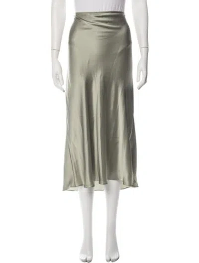 Pre-owned Sablyn Silk Midi Length Skirt In Green