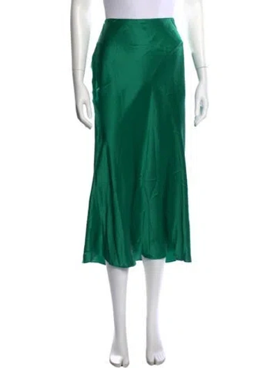 Pre-owned Sablyn Silk Midi Length Skirt In Green
