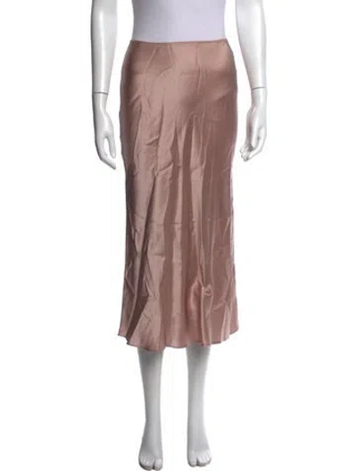 Pre-owned Sablyn Silk Midi Length Skirt In Pink