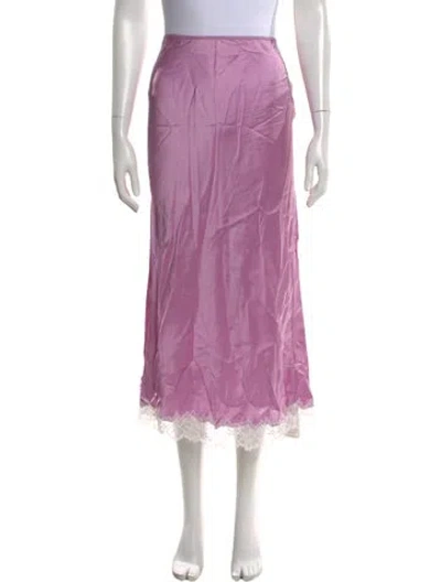 Pre-owned Sablyn Silk Midi Length Skirt In Purple