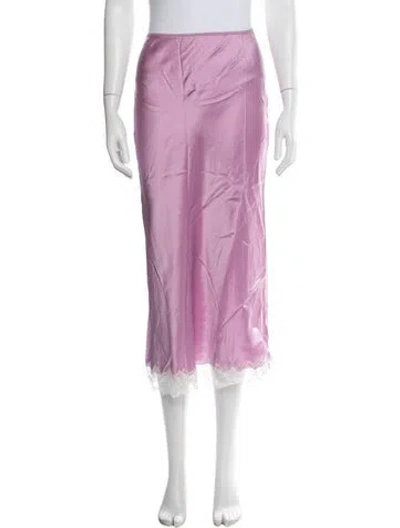 Pre-owned Sablyn Silk Midi Length Skirt In Purple