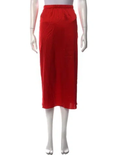 Pre-owned Sablyn Silk Midi Length Skirt In Red