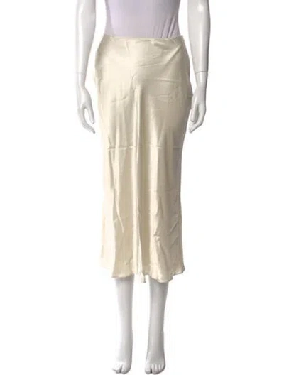 Pre-owned Sablyn Silk Midi Length Skirt In White