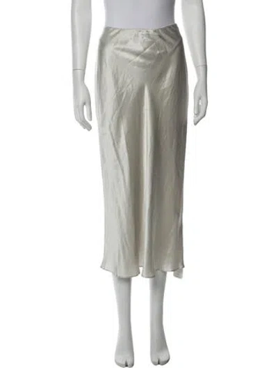 Pre-owned Sablyn Silk Midi Length Skirt In White
