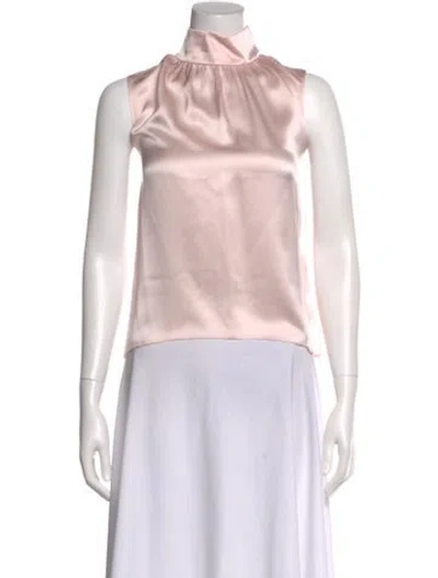 Pre-owned Sablyn Silk Mock Neck Top In Pink
