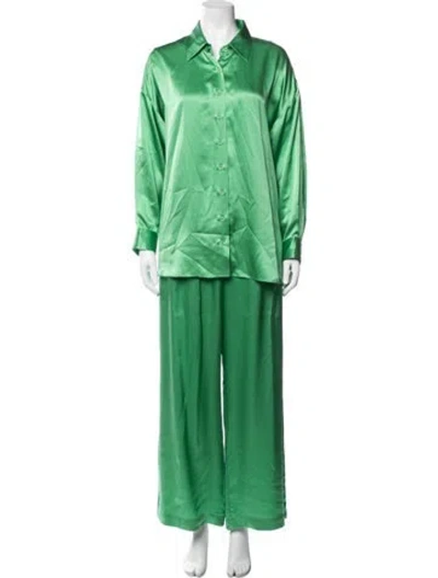 Pre-owned Sablyn Silk Pant Set In Green