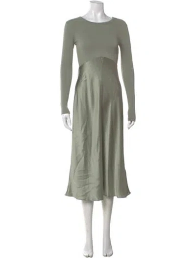 Pre-owned Sablyn Silk Scoop Neck Sweater In Green