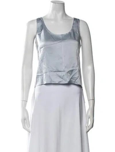 Pre-owned Sablyn Silk Scoop Neck Top In Grey