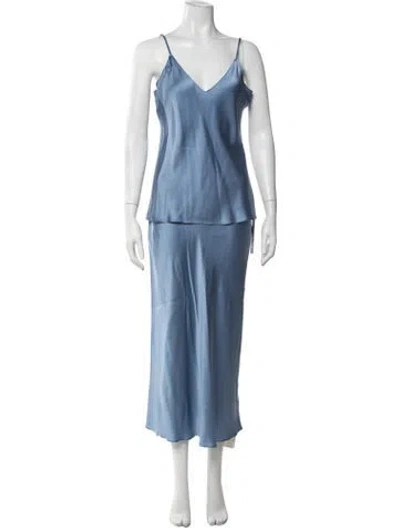 Pre-owned Sablyn Silk Skirt Set In Blue