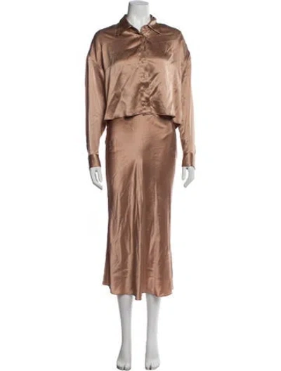 Pre-owned Sablyn Silk Skirt Set In Neutral