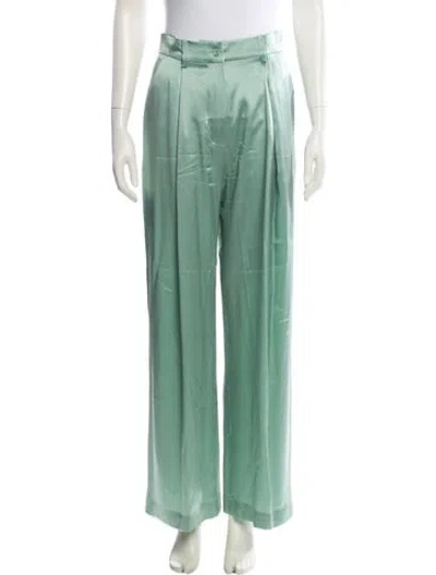 Pre-owned Sablyn Silk Straight Leg Pants In Green