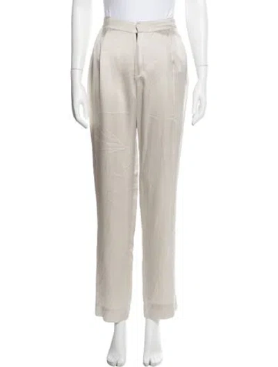 Pre-owned Sablyn Silk Straight Leg Pants In Neutral