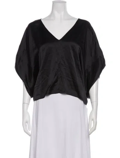 Pre-owned Sablyn Silk V-neck Top In Gray