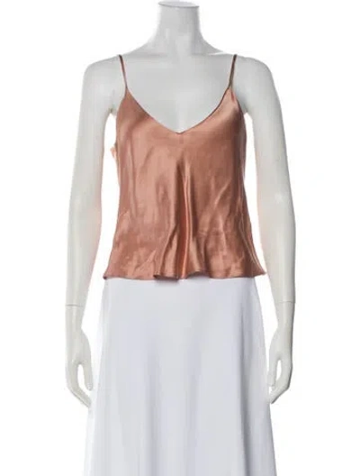 Pre-owned Sablyn Silk V-neck Top In Neutral