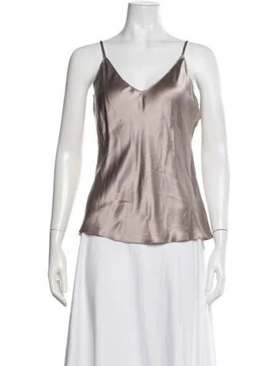 Pre-owned Sablyn Silk V-neck Top In Neutrals