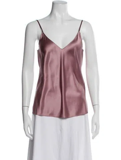 Pre-owned Sablyn Silk V-neck Top In Pink