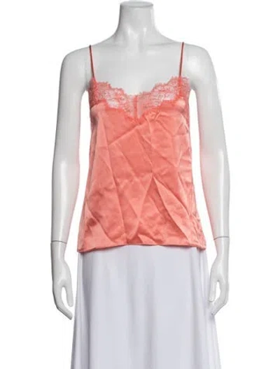 Pre-owned Sablyn Silk V-neck Top In Pink
