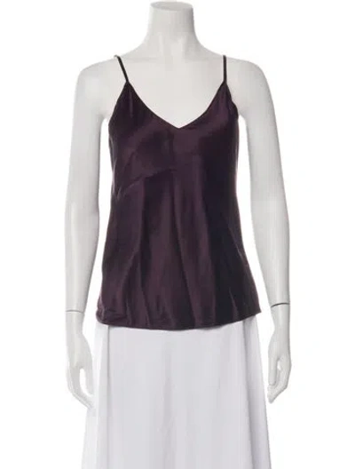Pre-owned Sablyn Silk V-neck Top In Purple