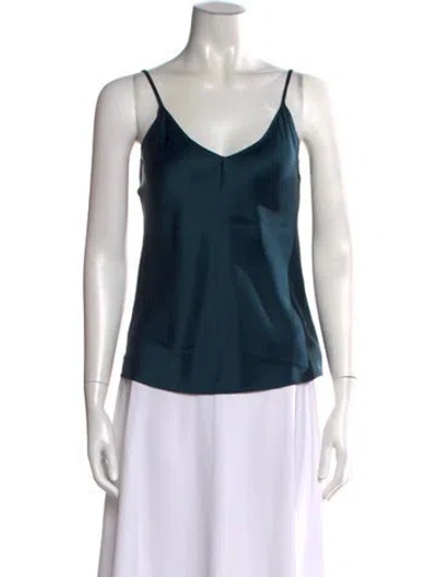 Pre-owned Sablyn Silk V-neck Top W/ Tags In Blue