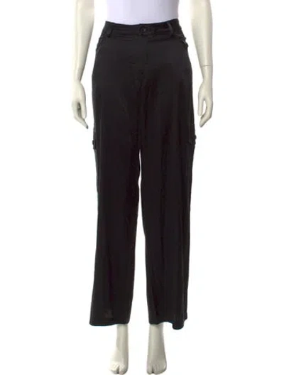 Pre-owned Sablyn Silk Wide Leg Pants In Black