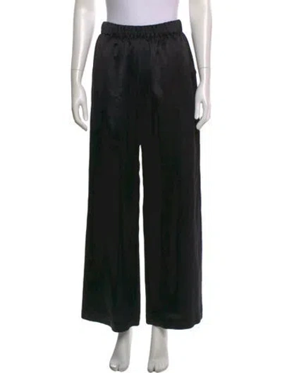 Pre-owned Sablyn Silk Wide Leg Pants In Black