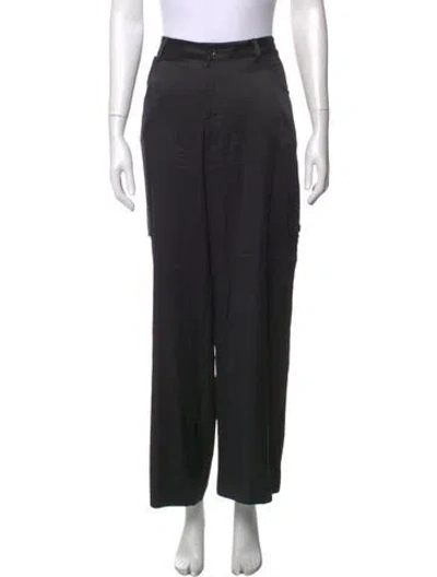 Pre-owned Sablyn Silk Wide Leg Pants In Black