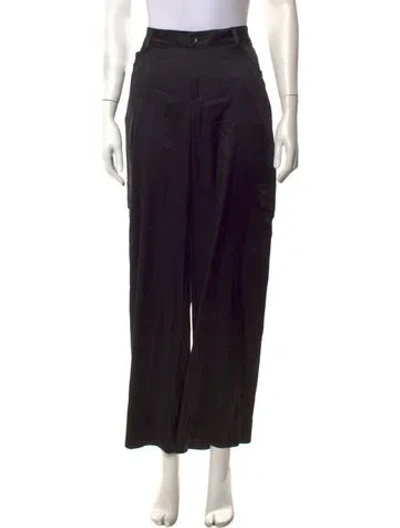 Pre-owned Sablyn Silk Wide Leg Pants In Black