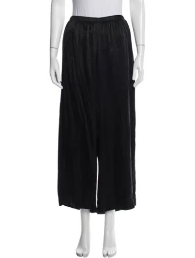 Pre-owned Sablyn Silk Wide Leg Pants In Black