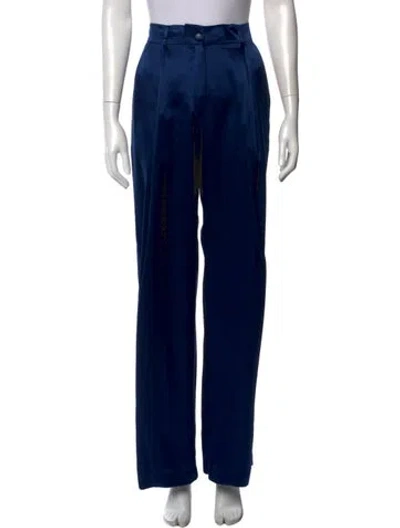 Pre-owned Sablyn Silk Wide Leg Pants In Blue
