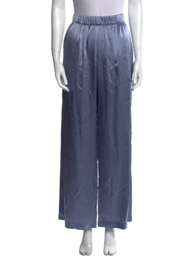 Pre-owned Sablyn Silk Wide Leg Pants In Blue
