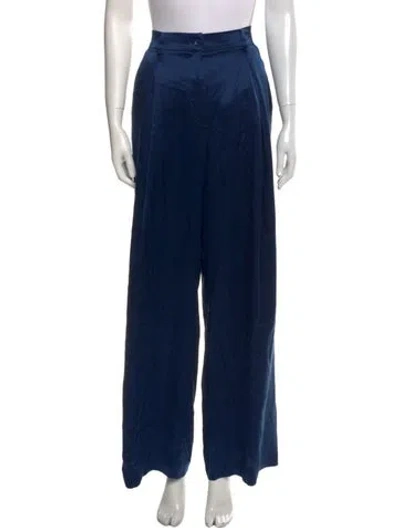 Pre-owned Sablyn Silk Wide Leg Pants In Blue