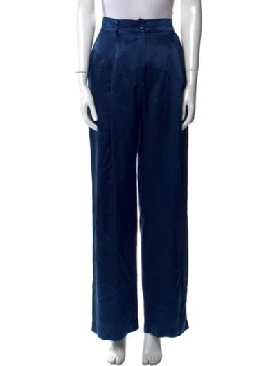 Pre-owned Sablyn Silk Wide Leg Pants In Blue
