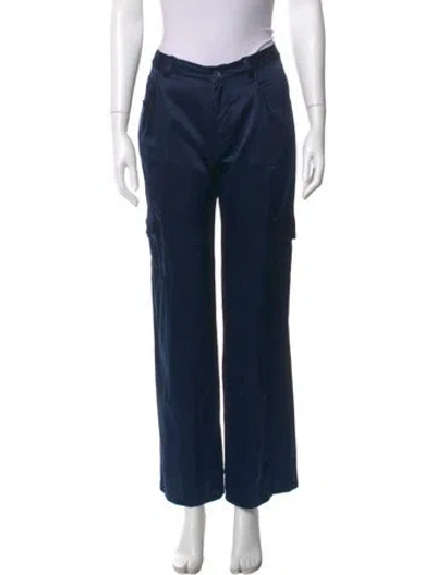 Pre-owned Sablyn Silk Wide Leg Pants In Blue