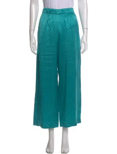 Pre-owned Sablyn Silk Wide Leg Pants In Blue
