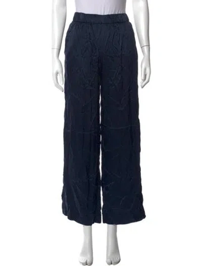 Pre-owned Sablyn Silk Wide Leg Pants In Blue