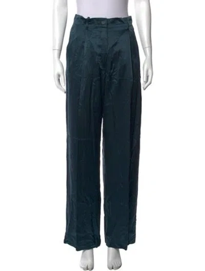 Pre-owned Sablyn Silk Wide Leg Pants In Blue