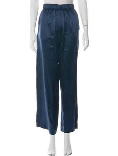 Pre-owned Sablyn Silk Wide Leg Pants In Blue