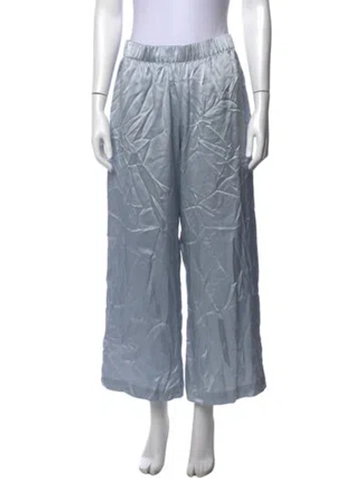 Pre-owned Sablyn Silk Wide Leg Pants In Blue