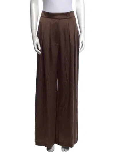 Pre-owned Sablyn Silk Wide Leg Pants In Brown