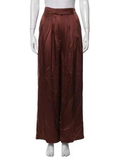 Pre-owned Sablyn Silk Wide Leg Pants In Burgundy