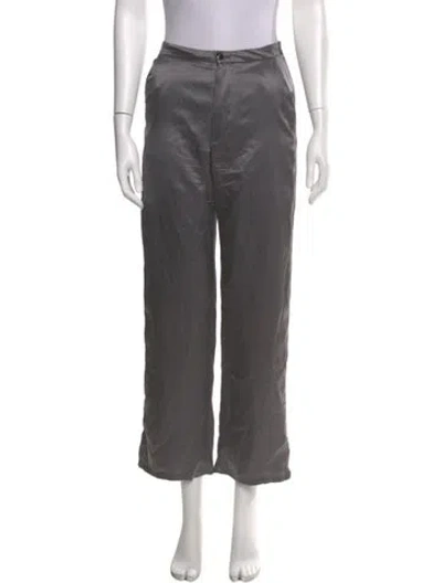 Pre-owned Sablyn Silk Wide Leg Pants In Gray