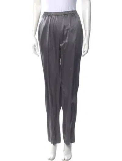 Pre-owned Sablyn Silk Wide Leg Pants In Gray
