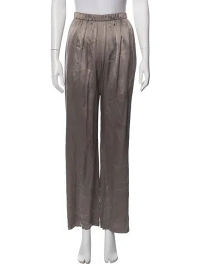 Pre-owned Sablyn Silk Wide Leg Pants In Gray