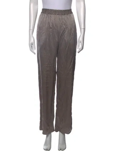 Pre-owned Sablyn Silk Wide Leg Pants In Gray